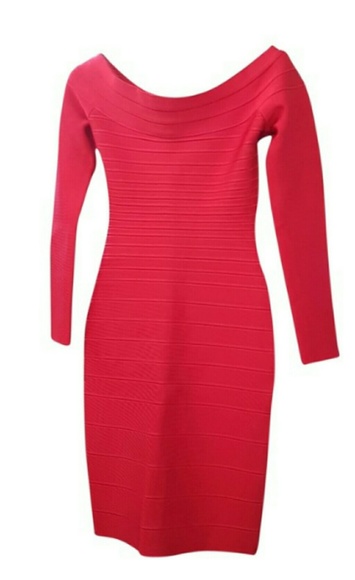 Herve Leger "Candice" Lip Stick Red XXS Dress - Picture 3 of 8